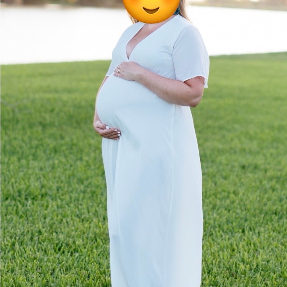 Elegant White Maternity Dress